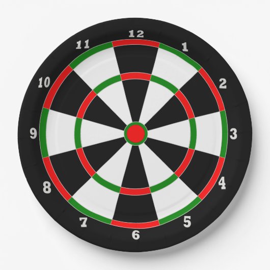 Papieren Bord - Dartboard-klokontwerp (Voorkant)