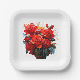 Papieren Bord - De rode rozen artwork