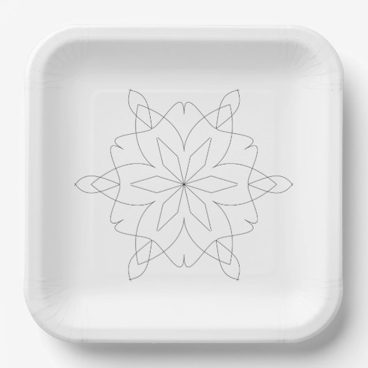 Papieren Bord - Eenvoudig lijnpatroon Mandala (Voorkant)