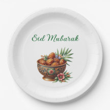 Papieren Bord-Eid Mubarak Tafelgerei
