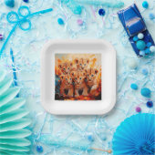 Papieren Bord - Five Lion Cubs artwork (Feest)