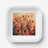 Papieren Bord - Five Lion Cubs artwork (Voorkant)