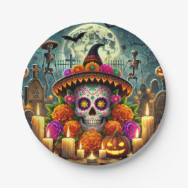 Papieren bord geft voor Halloween dag