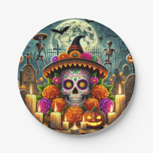Papieren bord geft voor Halloween dag