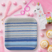 Papieren Bord - Gehakt patroon in blauw en wit (Feest)