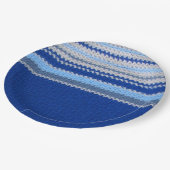 Papieren Bord - Gehakt patroon in blauwe strepen (Gekanteld)