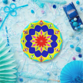 Papieren Bord: gekleurd klokeffect. Bordje (Feest)