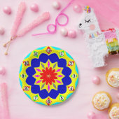 Papieren Bord: gekleurd klokeffect. Papieren Bordje (Feest)