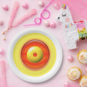 Papieren Bord - Gele en rode concentrische cirkels (Feest)