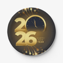 Papieren bord - Gelukkig Nieuwjaar 2026 Tafelservi