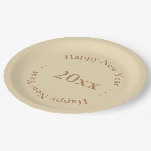 Papieren Bord - Gelukkig nieuwjaar met datum (Gekanteld)