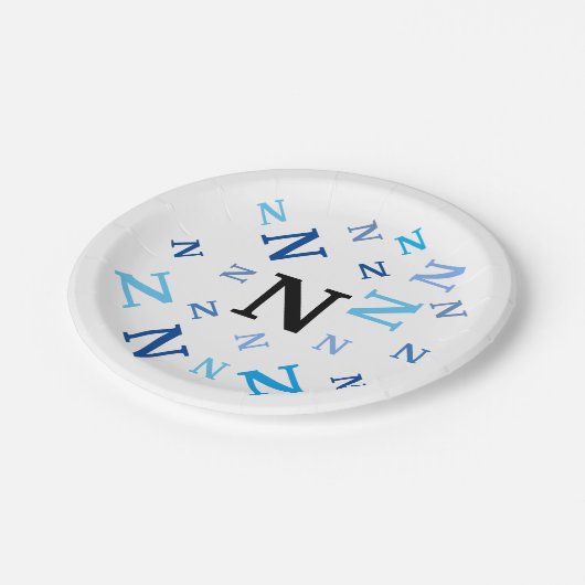 Papieren Bord - Gemarmerde letters in blauw (Gekanteld)