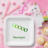 Papieren Bord - Gestapelde Initialen met naam in g (Feest)