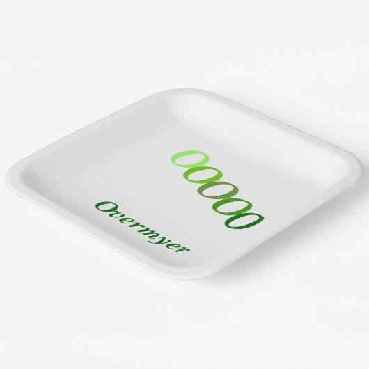 Papieren Bord - Gestapelde Initialen met naam in g (Gebogen)