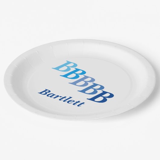 Papieren Bord - Gestapelde Initialen, Naam in verv (Gekanteld)