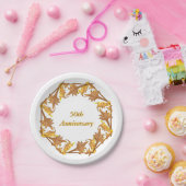 Papieren Bord - Golden Leaves in a Circle (Feest)