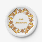 Papieren Bord - Golden Leaves in a Circle (Voorkant)