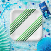 Papieren Bord - Groene diagonale strepen (Feest)