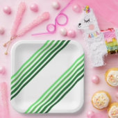 Papieren Bord - Groene diagonale strepen (Feest)