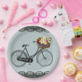 Papieren bord groene ivoorfiets (Feest)