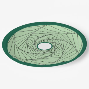 Papieren bord - Groene optische illusie spiraal