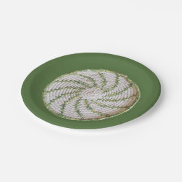 Papieren Bord - Groene spiraal in Crochet