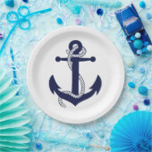 Papieren bord - Groot anker & touw (Feest)