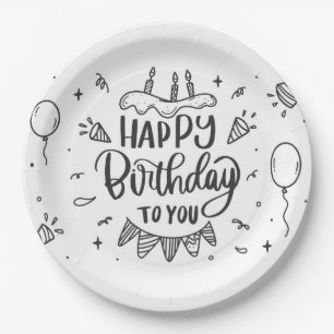 Papieren bord "Happy Birthday"