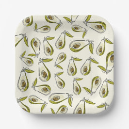 Papieren bord heeft een leuk Avocado-motief.