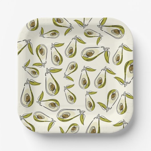 Papieren bord heeft een leuk Avocado-motief. (Voorkant)