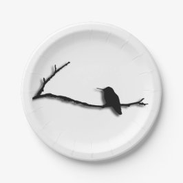 Papieren Bord - Hummingbird Silhouette on Branch