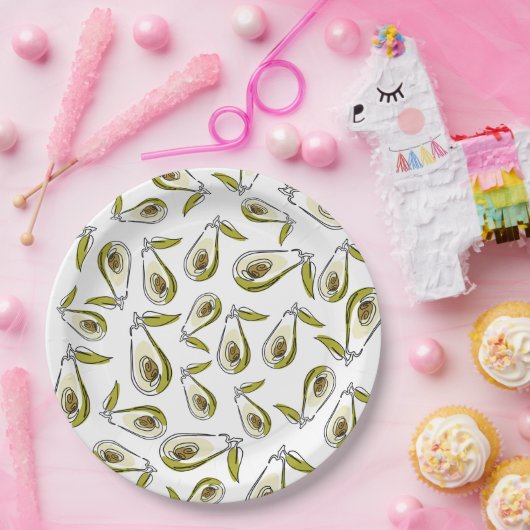 Papieren Bord is voorzien van een schattige avocad (Feest)