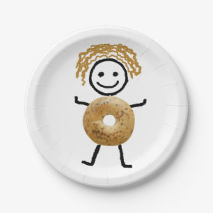 Papieren Bord, joodse decoratie, Kind van Bagel Papieren Bordje