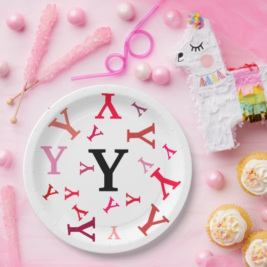 Papieren Bord - Jumbled Letters in Reds and Pinks (Feest)