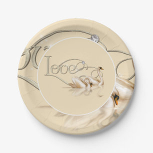 Papieren Bord-liefdeszwanen Papieren Bordje