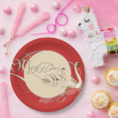 Papieren Bord-liefdeszwanen Papieren Bordje (Feest)