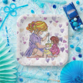 Papieren Bord Little Girl en Baby Doll (Feest)