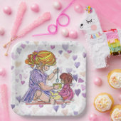 Papieren Bord Little Girl en Baby Doll (Feest)