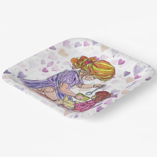 Papieren Bord Little Girl en Baby Doll (Gebogen)