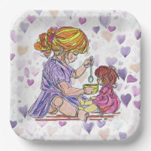 Papieren Bord Little Girl en Baby Doll