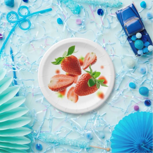 Papieren Bord met aardbeien (Feest)
