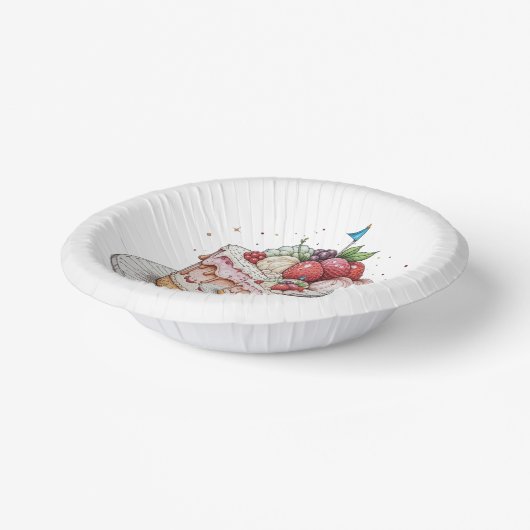 Papieren bord met afbeelding van lekkere taart (Gebogen)