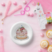 Papieren bord met afbeelding van lekkere taart (Feest)