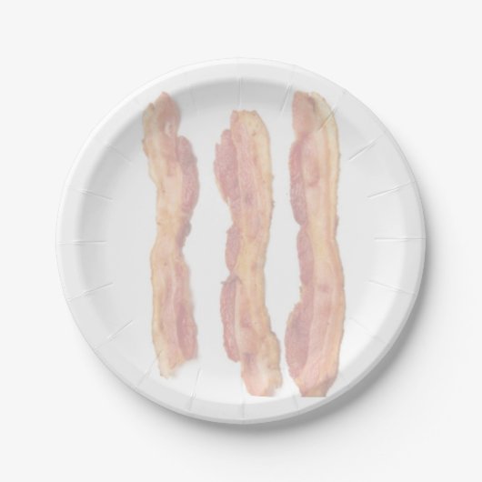 Papieren bord met baconreepjes (Voorkant)