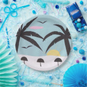 Papieren Bord met Beach Sunrise Scene (Feest)