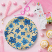 Papieren bord met blauwe bloem ontwerp (Feest)