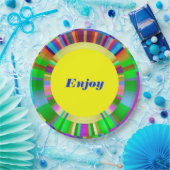 Papieren Bord met cirkelvormig mozaïekkleurig desi (Feest)