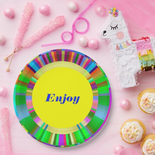 Papieren Bord met cirkelvormig mozaïekkleurig desi (Feest)