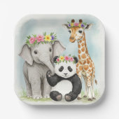 Papieren Bord met Dieren met Bloemenkronen (Voorkant)