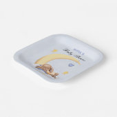 Papieren Bord met een schattig slapende pluche bun (Gebogen)